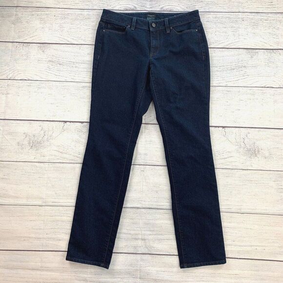 Ann Taylor Jeans 6 28 Curvy Fit Dark Wash Straight Leg Inseam 31" - Picture 1 of 7